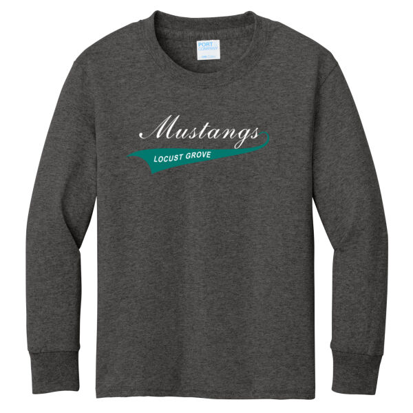 LGMS Dark Heather Youth Long Sleeve Core Cotton Tee Thumbnail