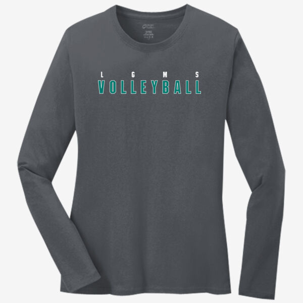 LGMS Dark Heather Grey Women's Long Sleeve Core Cotton Tee Thumbnail